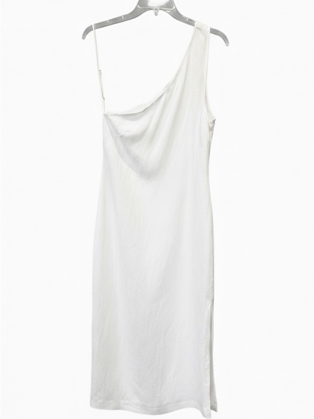 Madewell One-Shoulder Midi Dress Linen Blend Minimal Neutral NWT | Size 8 - Picture 3 of 8